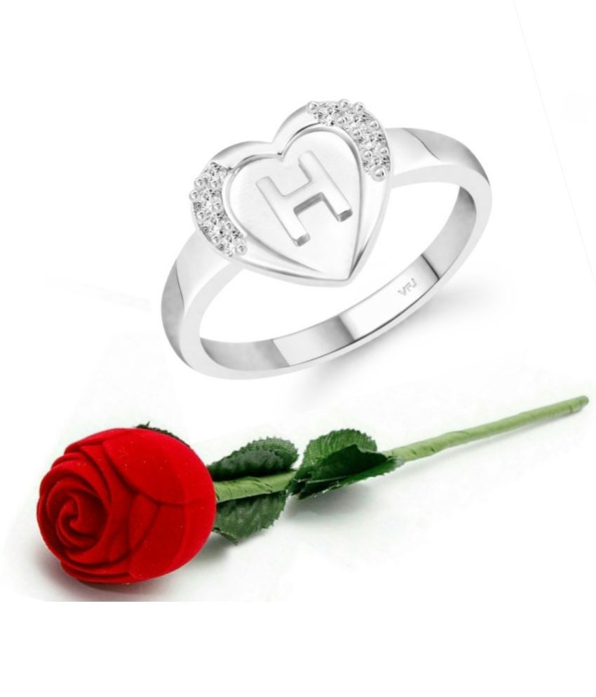     			Valentine Initial '' H '' Letter in heart ring alphabet for women and Girls