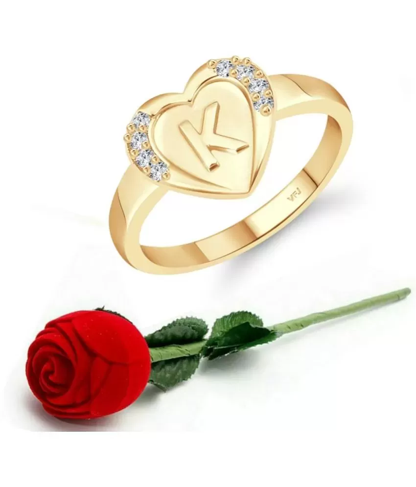 Valentine Initial '' K '' Letter in heart ring alphabet for women ...
