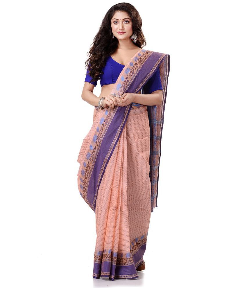     			Desh Bidesh Blue Bengal Handloom Saree - Single