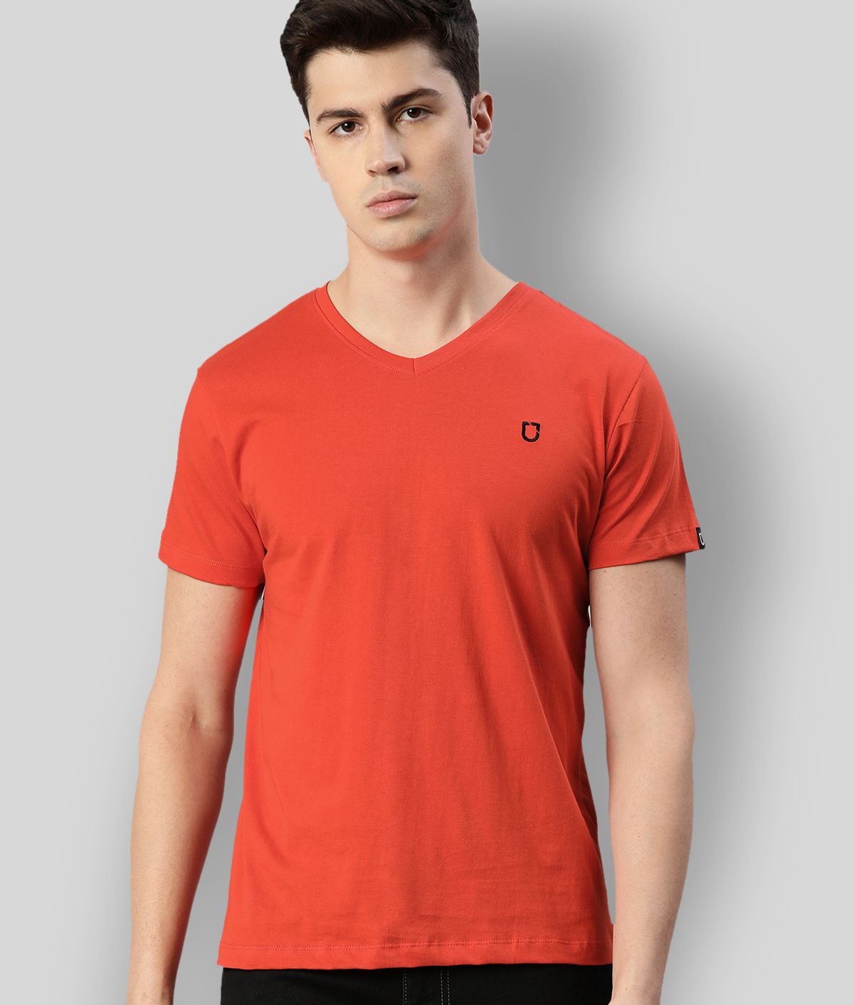     			Urbano Fashion - Orange Cotton Slim Fit Men's T-Shirt ( Pack of 1 )