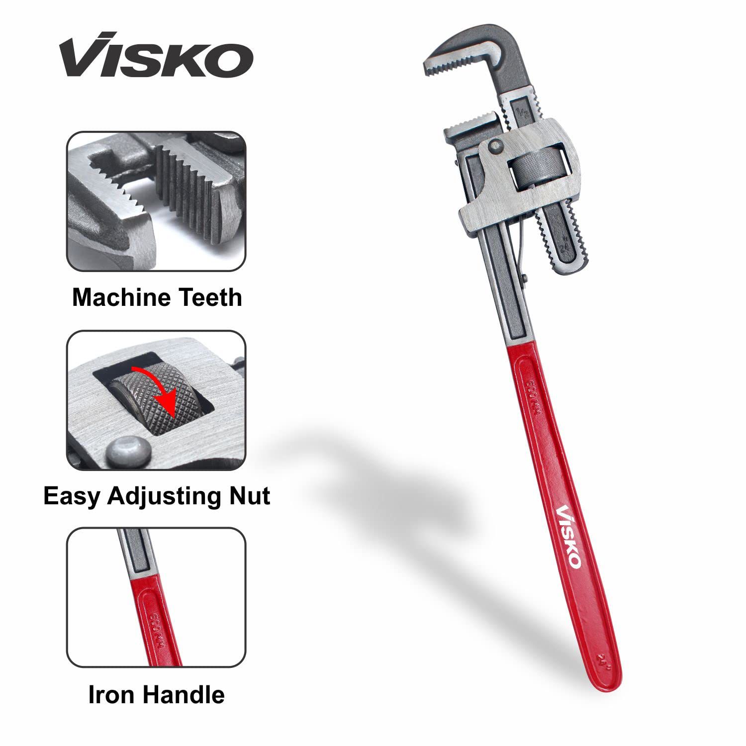 Visko Tools 402 18 Pipe Wrench, RED, 18 inches
