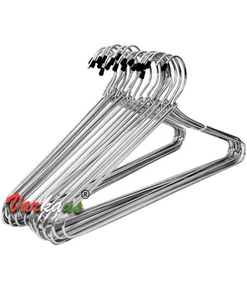     			VARKAUS Stainless Steel Standard Clothes Hangers ( Pack of 12 )