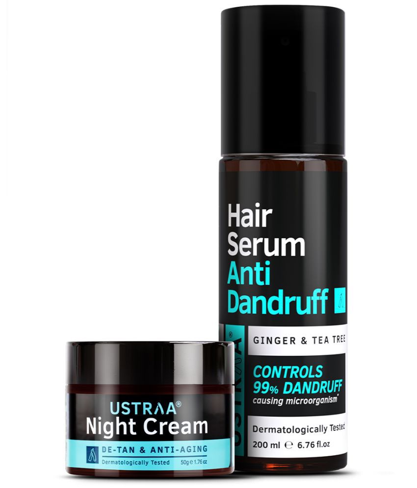     			Ustraa Night Cream - De-tan and Anti-aging-50g & Anti Dandruff Hair Serum-200ml