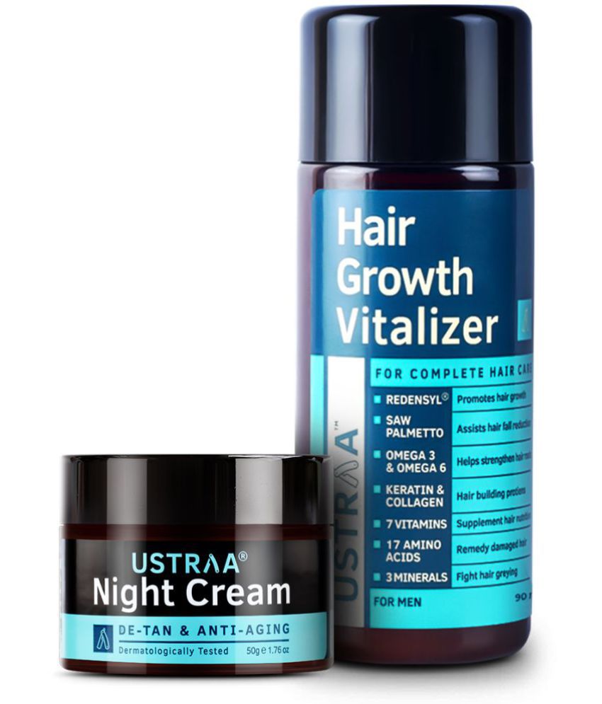     			Ustraa Night Cream - De-tan and Anti-aging-50g & Hair Growth Vitalizer-100ml