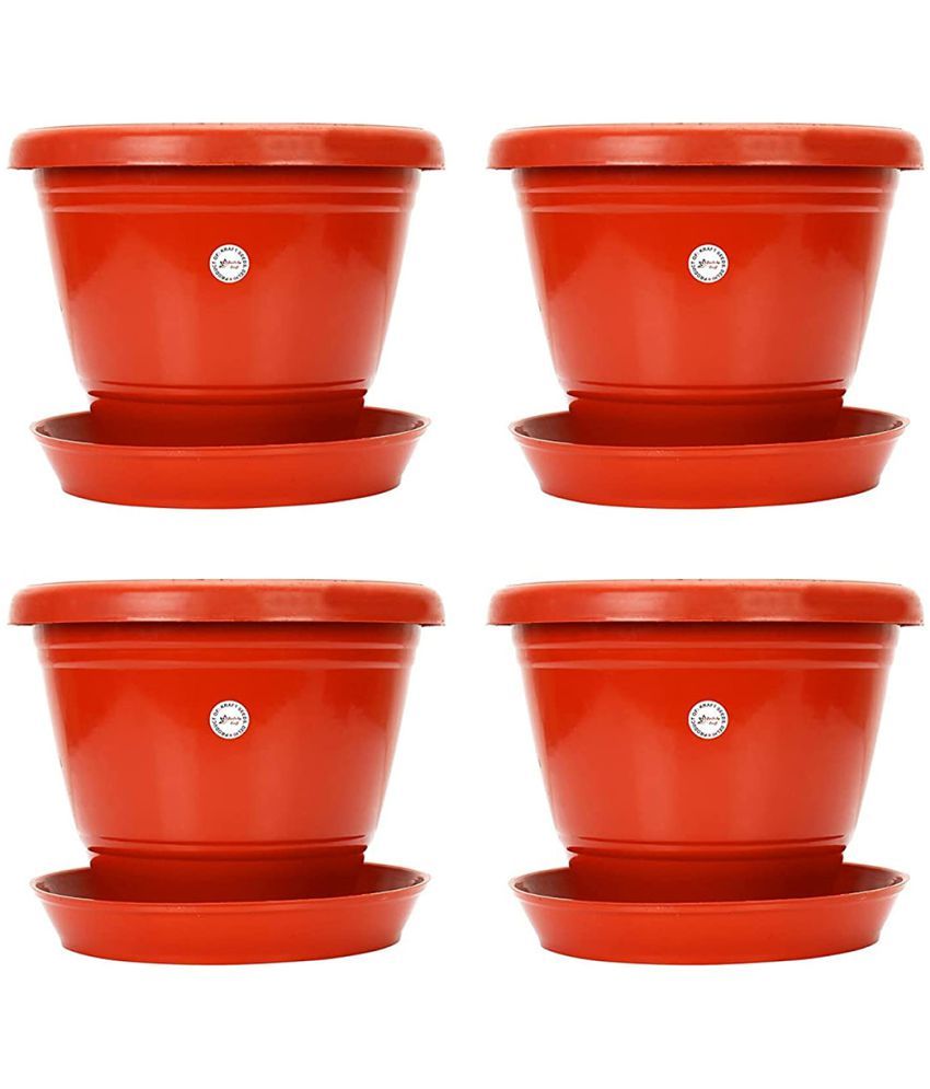 Kraft Seeds Plastic Pot Planters for Flowers and Home Gardening with