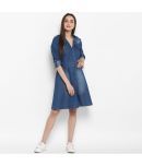 StyleStone Denim Blue Fit And Flare Dress - Single