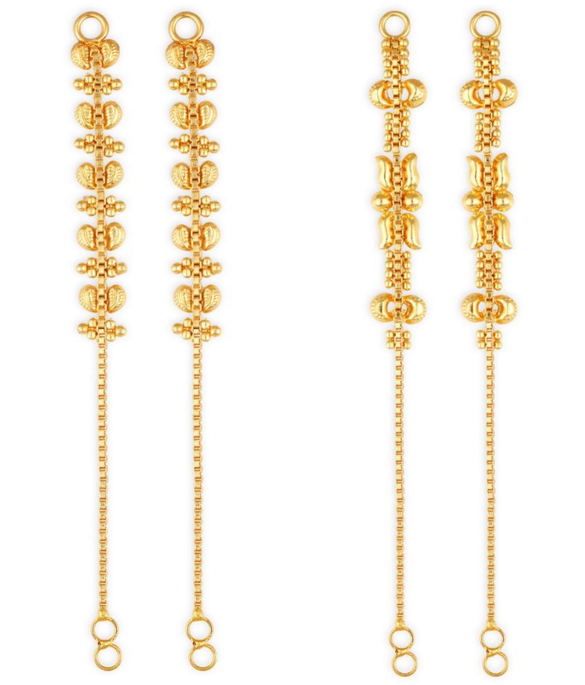     			1gram gold Plated Kanchain Ear chain earcuff Ear to Ear Combo for Women & Girls