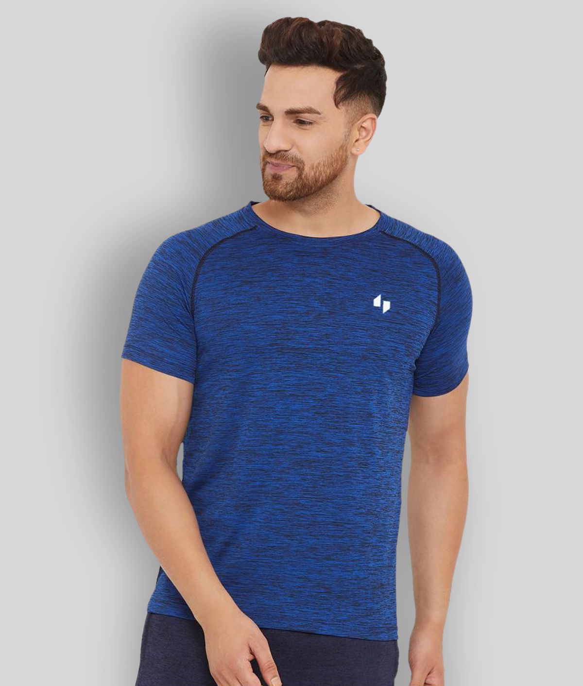     			BISHOP COTTON - Blue Polyester Regular Fit Men's T-Shirt ( Pack of 1 )