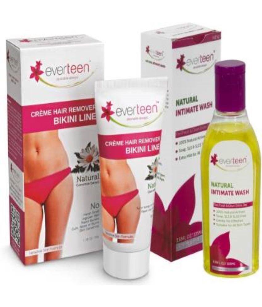     			everteen Combo: Bikini Line Hair Remover Creme (50g) and Natural Intimate Wash (105ml) for Women