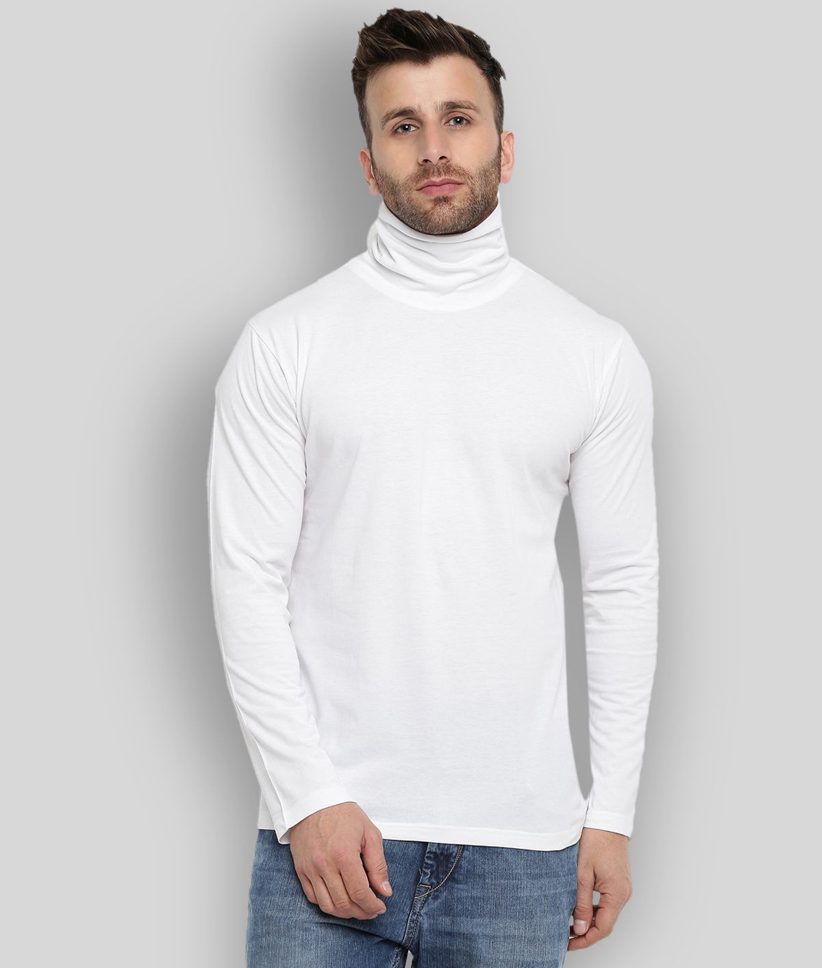     			Gritstones - White Cotton Regular Fit Men's T-Shirt ( Pack of 1 )
