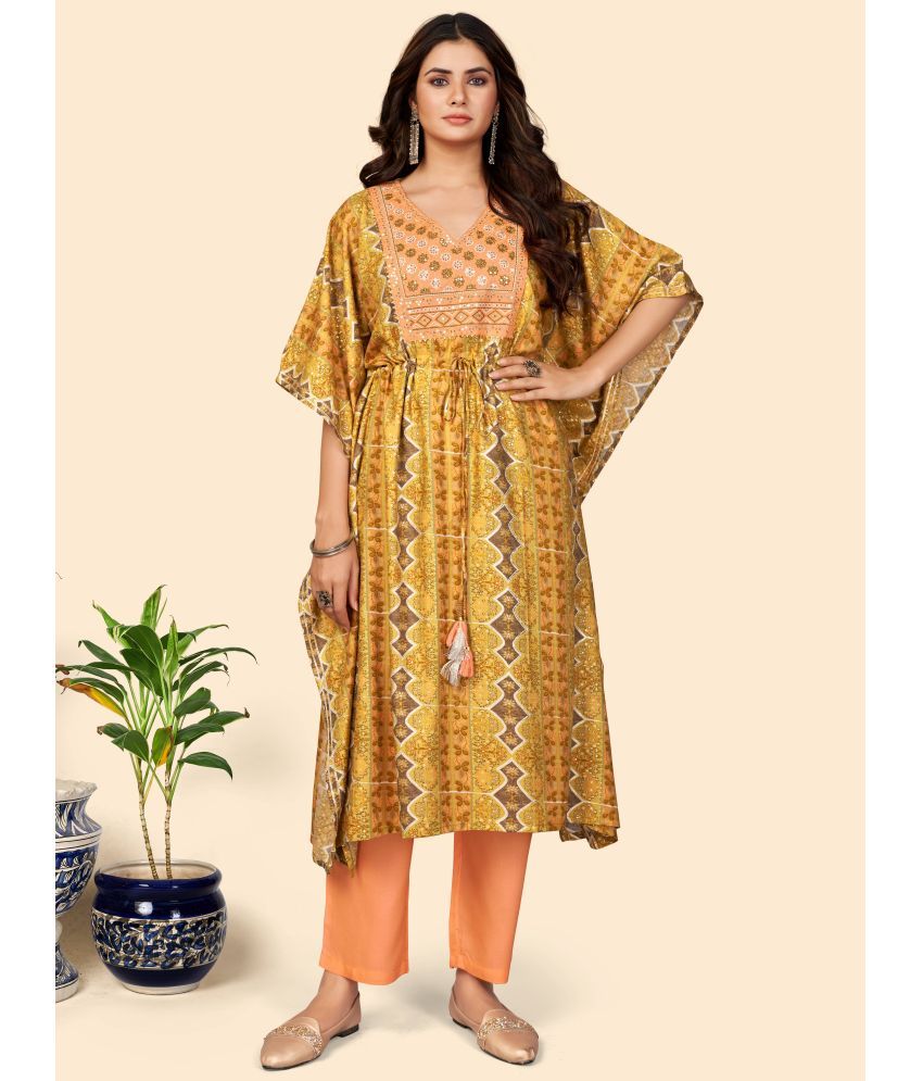     			Vbuyz Green Rayon Kurti With Pants - Stitched Suit Single