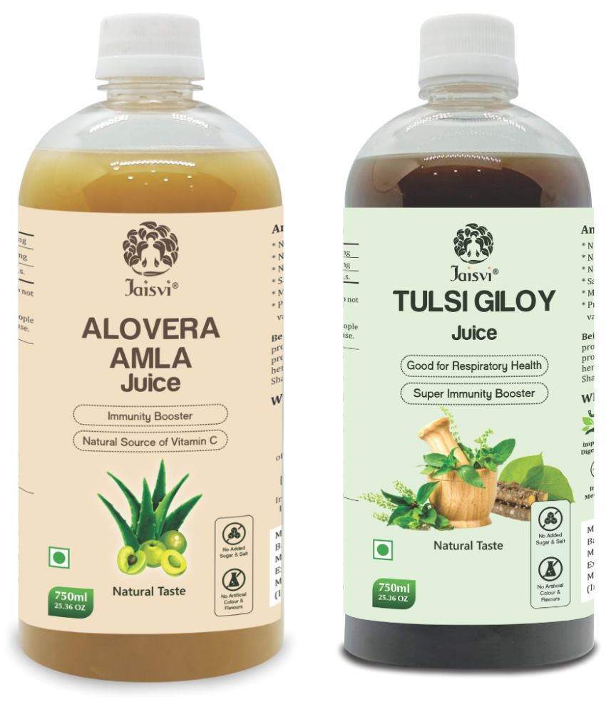 JAISVI Alovera & Tulsi Giloy Juice Vegetable Juice 750 ml Pack of 2