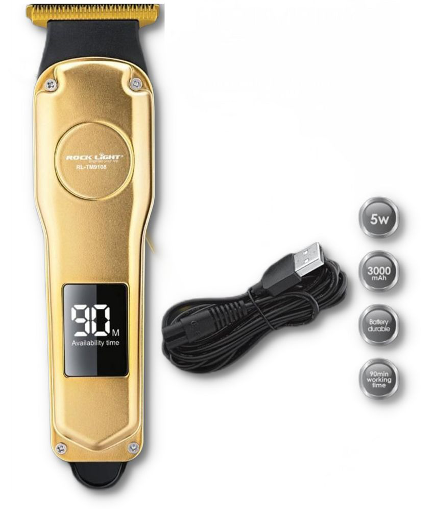     			PSK Professional Hair Trimmer 5W 3000 mAh with Digital Display  Runtime: 90 min Trimmer for Men & Women (Gold)