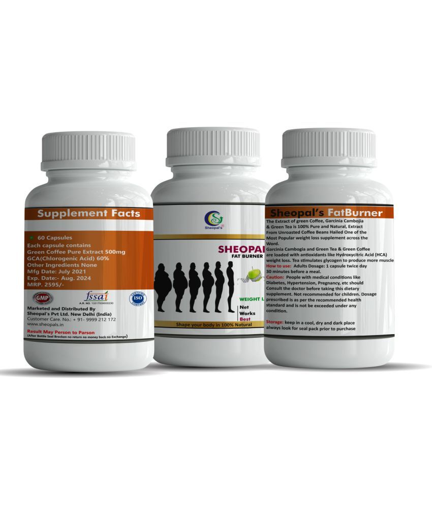 Sheopals Fat Burner Weight Loss Green Coffee 60 Capsules 500 mg Fat