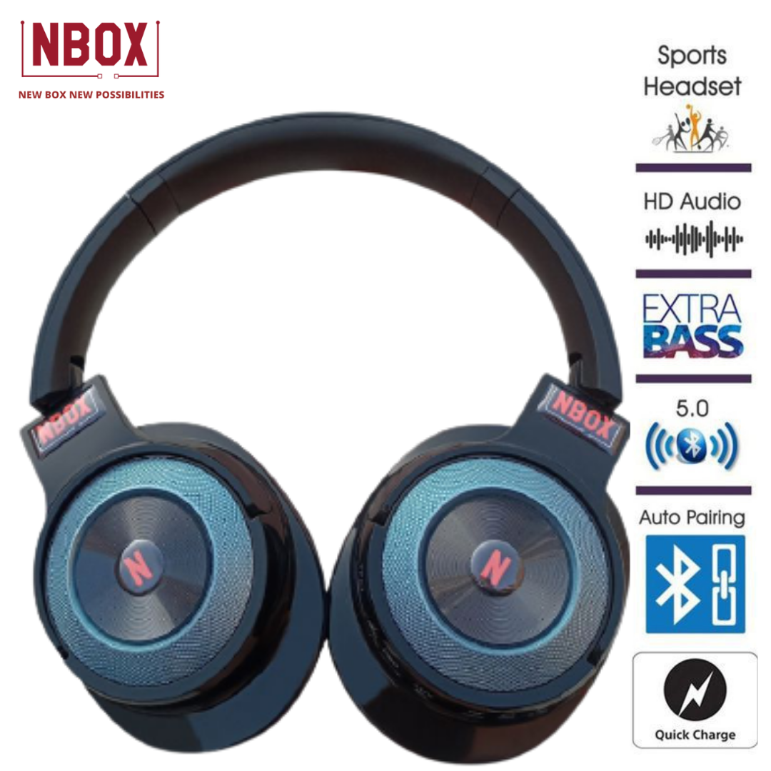 NBOX Studio over Ear Bluetooth 5.0 Wireless Headphones with Mic, Hi-Fi Sound...