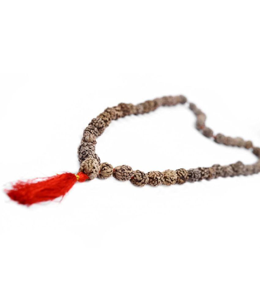     			Lab Certified 5 Mukhi Rudraksha Mala for Men/Women Wearing (7mm, 108+1) - Natural Brown Rudraksh Beads