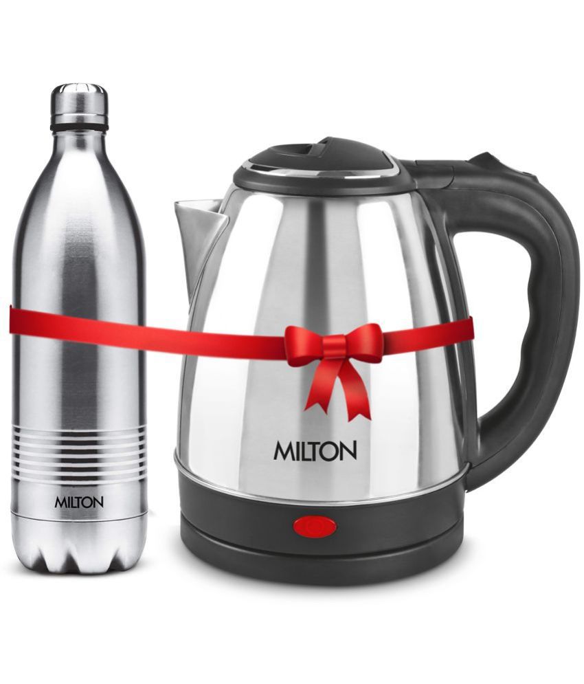     			Milton Combo Set Go Electro 1.5 Ltrs Electric Kettle and Duo DLX 1 Ltrs- Silver Thermosteel Hot or Cold Stainless Steel Water Bottle