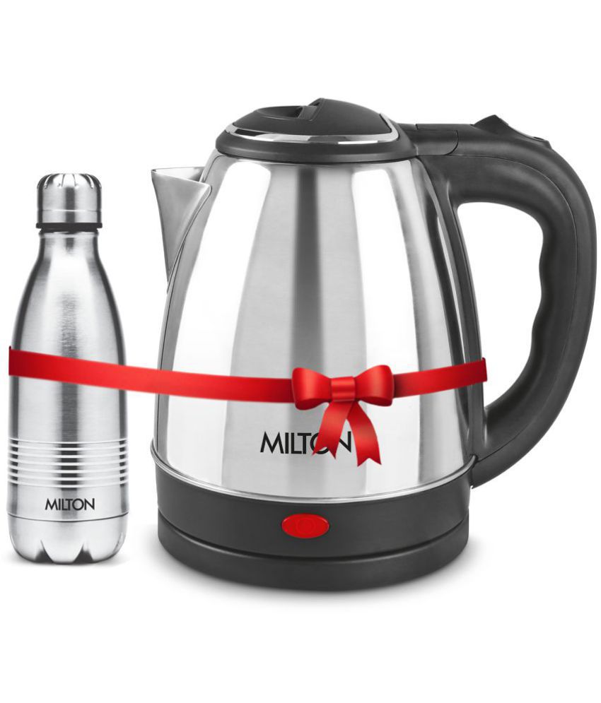     			Milton Combo Set Go Electro 1.5 Ltrs Electric Kettle and Duo DLX 350 ml- Silver Thermosteel Hot or Cold Stainless Steel Water Bottle