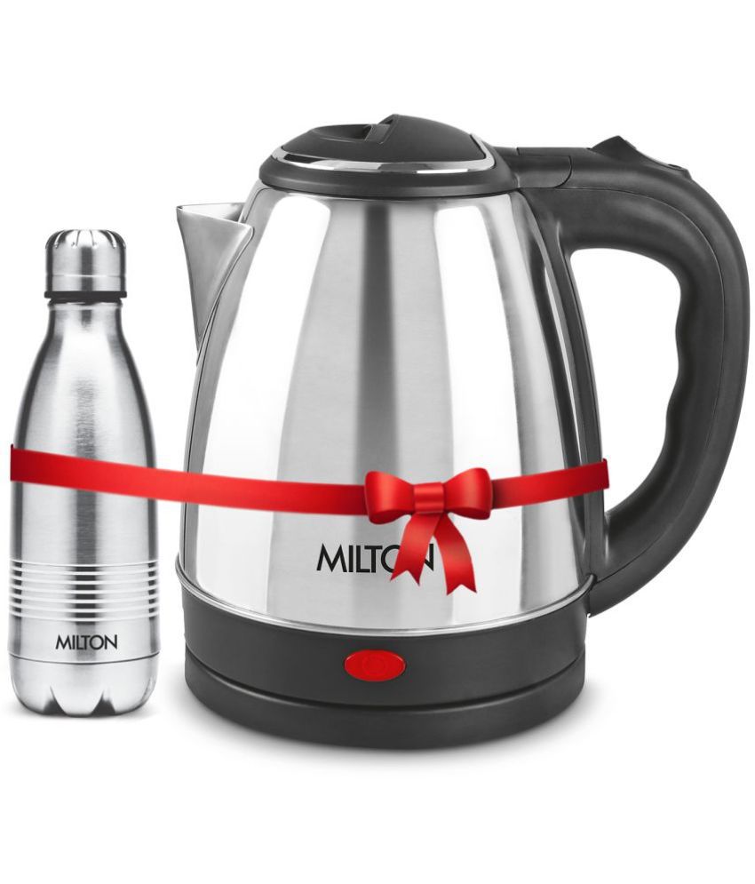     			Milton Combo Set Go Electro 2 Ltrs Electric Kettle and Duo DLX 350 ml- Silver Thermosteel Hot or Cold Stainless Steel Water Bottle