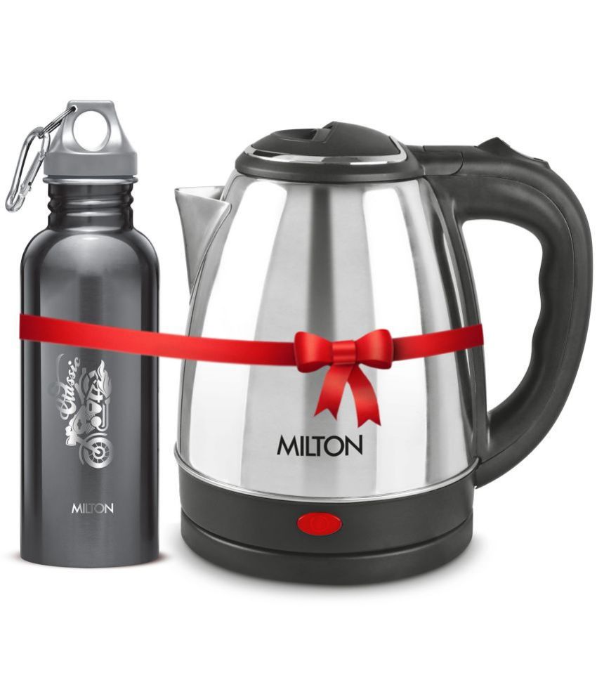     			Milton Combo Set Go Electro 2 Ltrs Electric Kettle and Alive 750 ml Black, Stainless Steel Water Bottle
