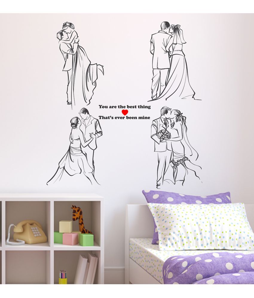LANSTICK ROMANTIC MARRIED COUPLES ACTIONS WALL STICKER Music 3D Sticker