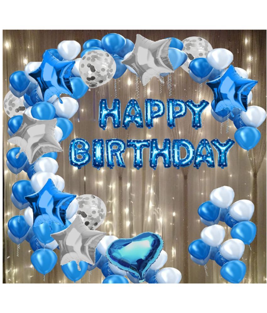     			Blooms Event  Happy Birthday Decoration Set 111pc combo include Happy Birthday Foil, Metallic, confetti & Star Heart