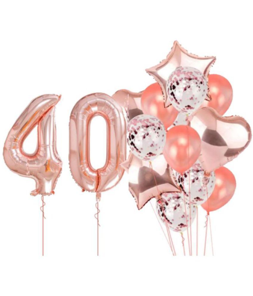     			Blooms Event Rose Gold special 40c No. rose gold foil 2 pcs of rosegold Heart foil, 2pcs of rosegold Star Foil ,5pcs Confetti Balloon , & 5pcs rosegold Latex Balloon