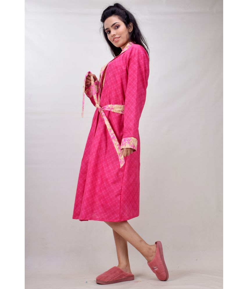     			CLYMAA Cotton Robes - Pink Single