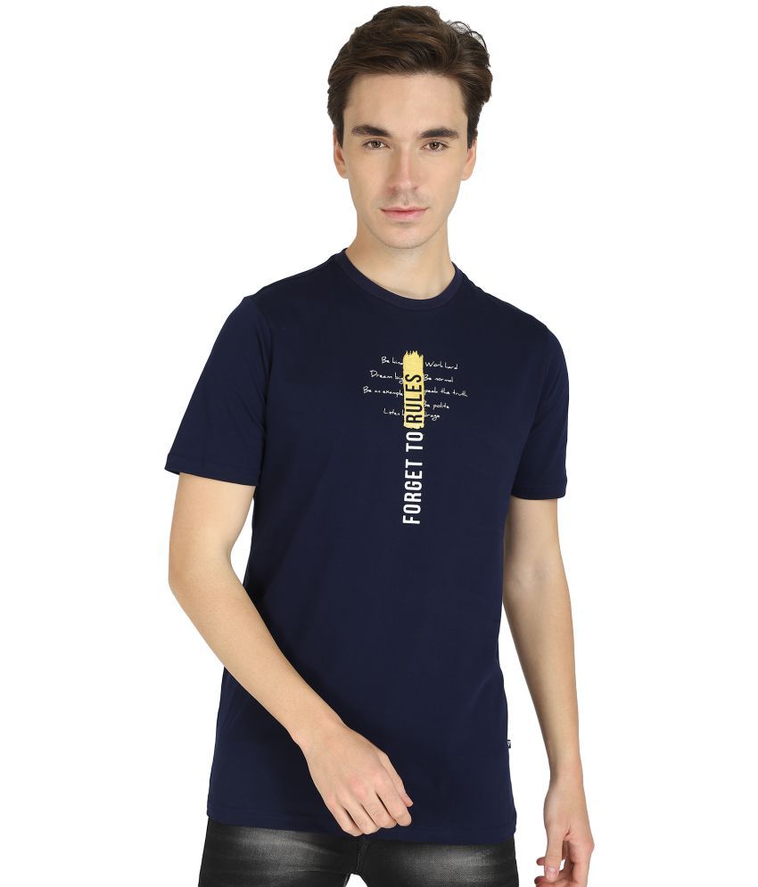     			Proteens Printed Round Half Sleeve Navy Regular Fit T-Shirt