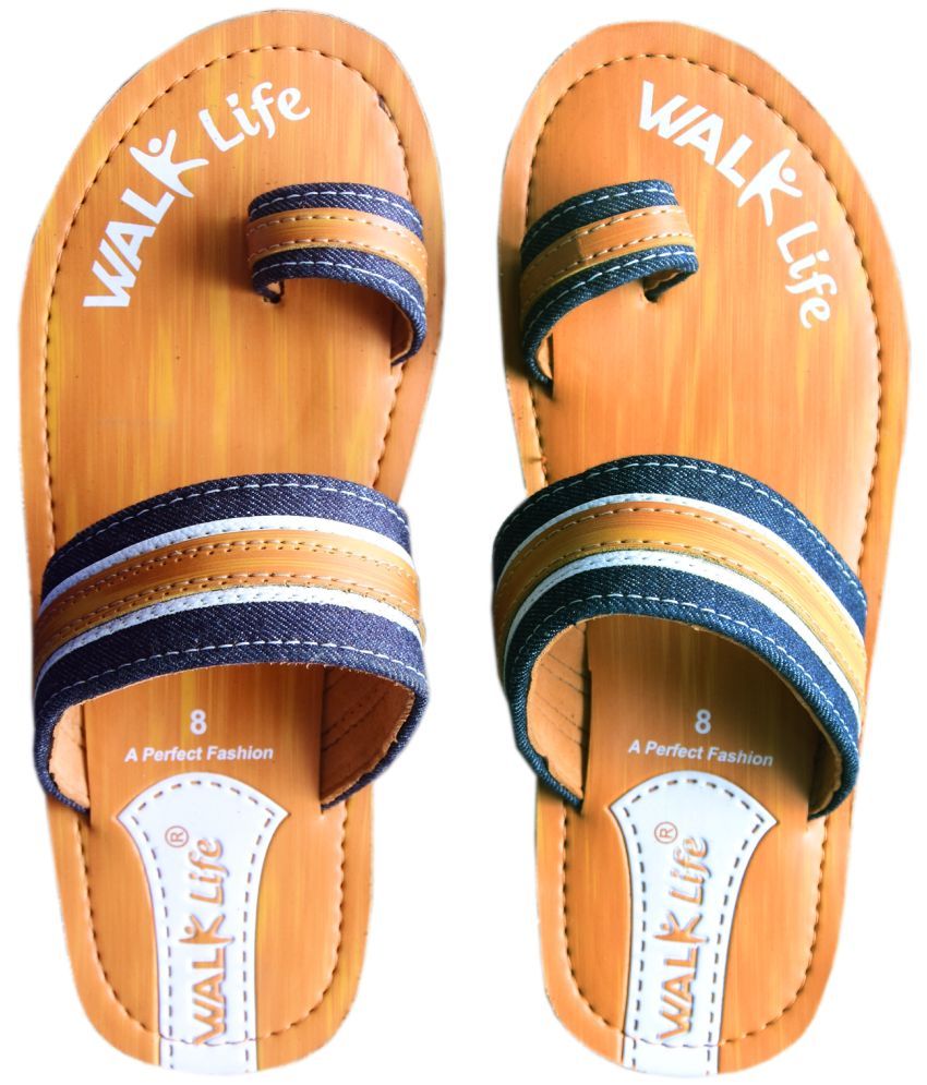 Buy walk life Tan Flip Flops Online at 