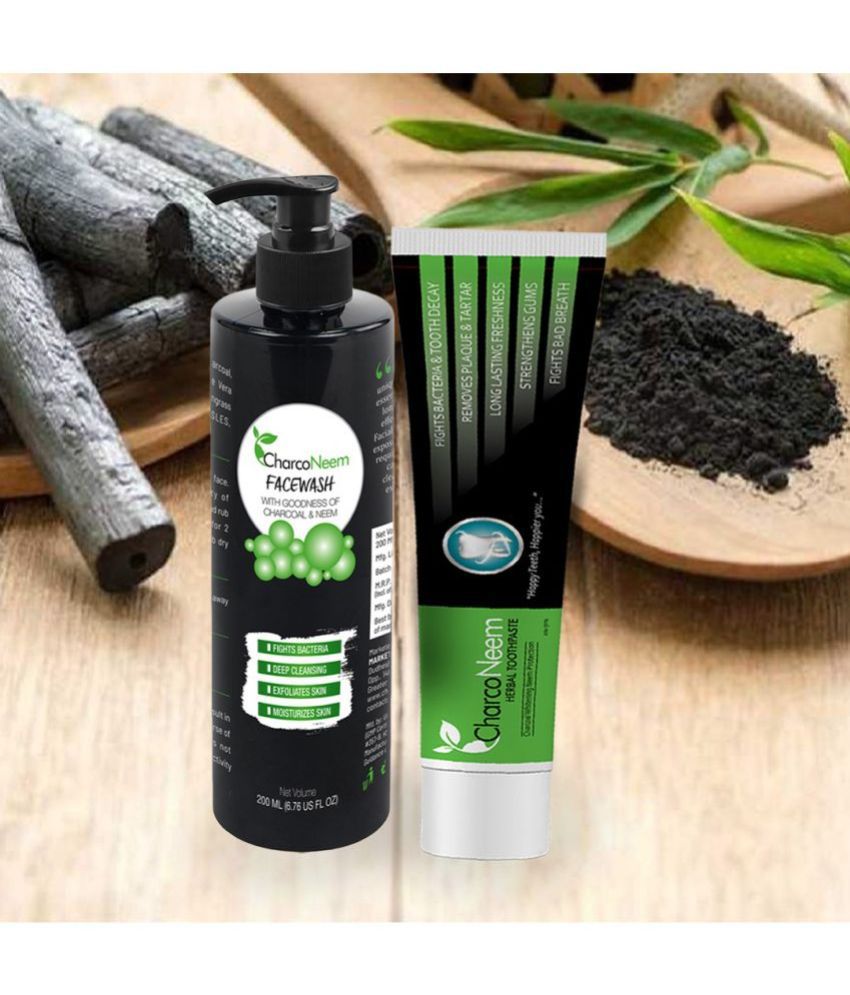 CharcoNeem Combo Of Charcoal & Neem Facewash & - Charcoan & Neem Toothpaste 100 gm gm