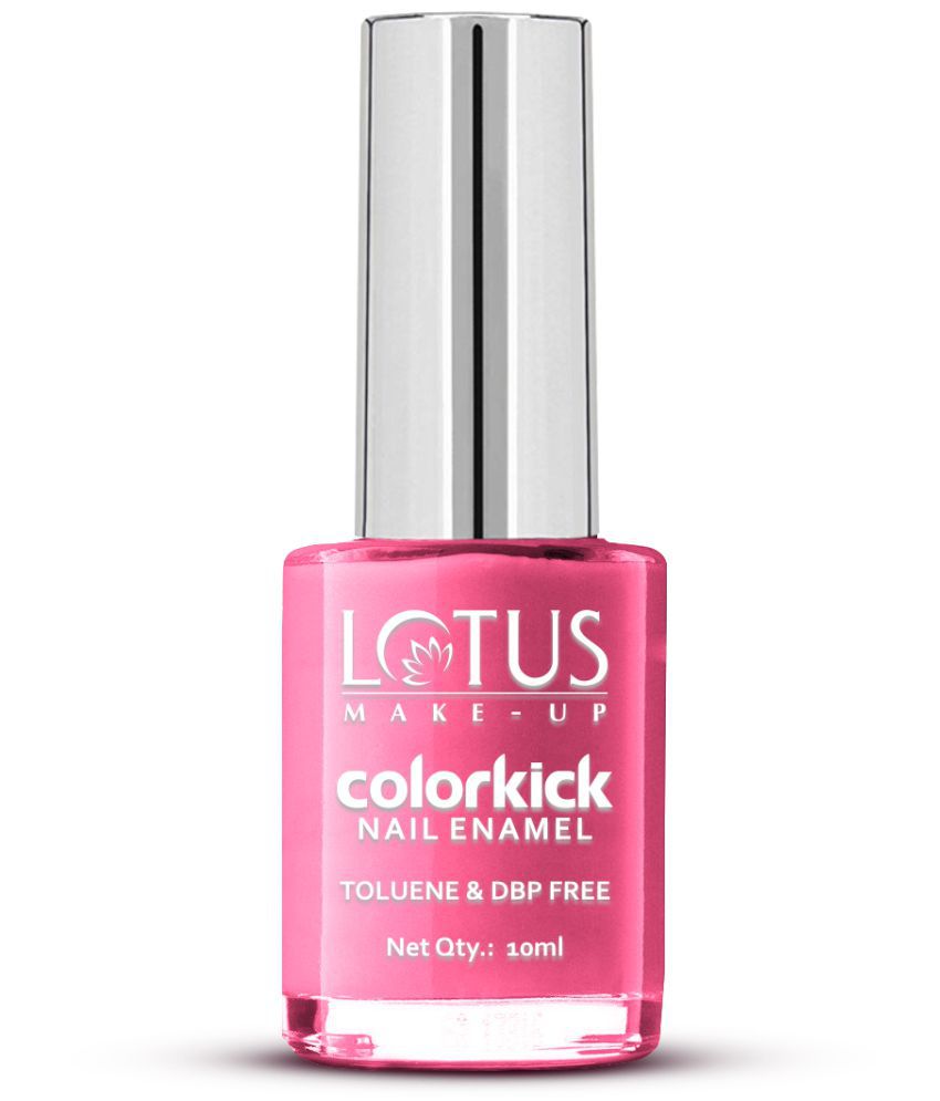     			Lotus Make, Up Colorkick Nail Enamel, Playfull Pink 89, Chip Resistant, Glossy Finish, 10ml