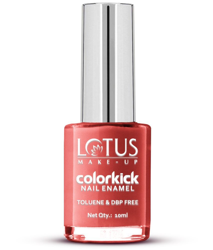     			Lotus Make, Up Colorkick Nail Enamel, Red Chilly 90, Chip Resistant, Glossy Finish, 10ml