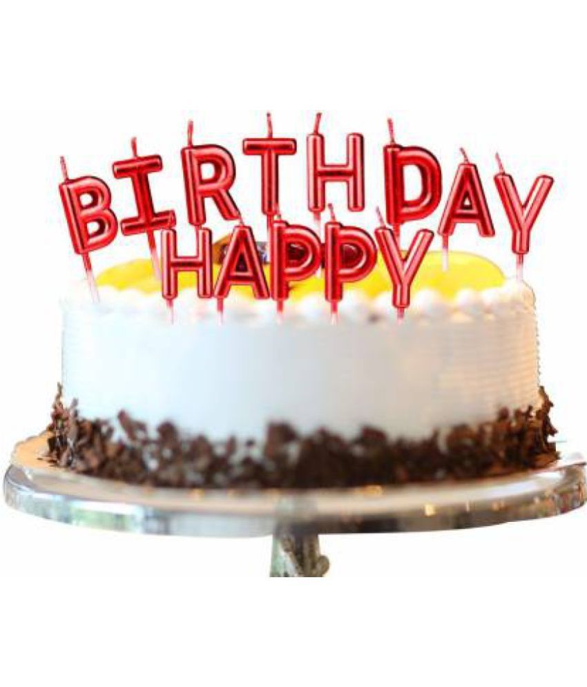 Shopperskart® Happy Birthday Letter Candle for Cake DecorationRed
