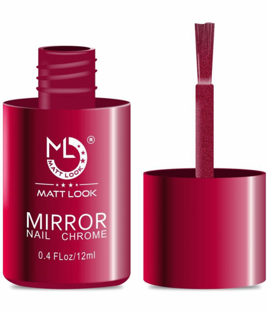     			Mattlook Shine Like Mirror Nail Chrome, Nail Polish, Red-B, Pack of 2 (24ml)
