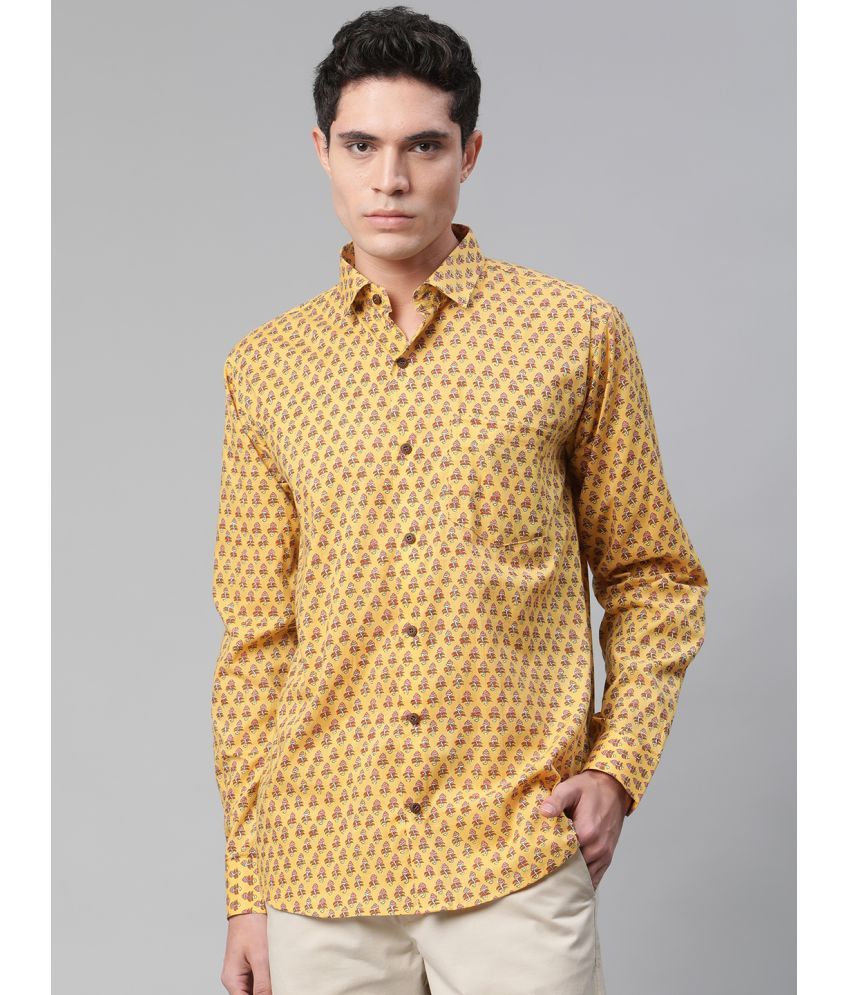     			Millennial Men Cotton Regular Fit Printed Men's Casual Shirt - Mustard ( Pack of 1 )