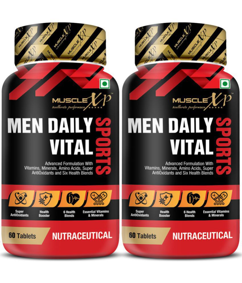     			MuscleXP MultiVitamin Men Daily Sports with 47 Nutrients (Multi Vitamins, Multi Minerals, Amino Acids & 7 Health Blends) - 60 Tablets Pack of 2