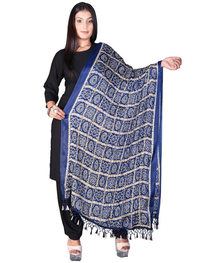     			Raj Blue Art Silk Bandhej Dupatta - Single