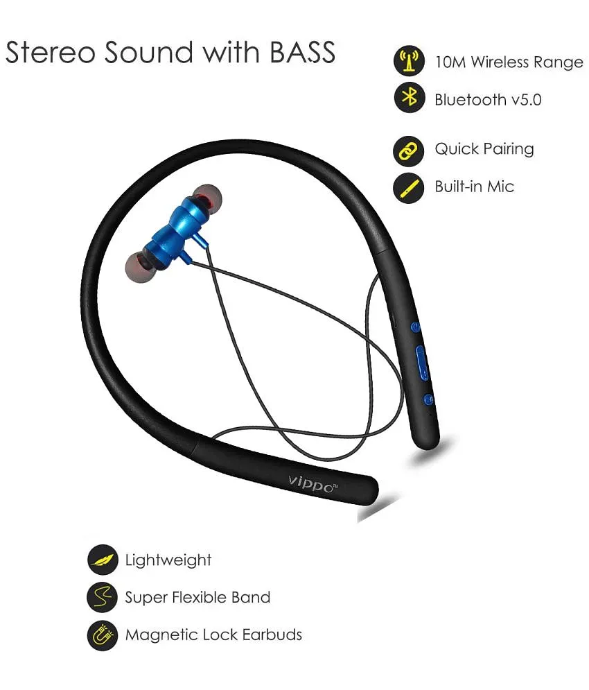 Buy Vippo VBT 6868 20 HOURS MUSIC PLAYTIME Neckband Wireless