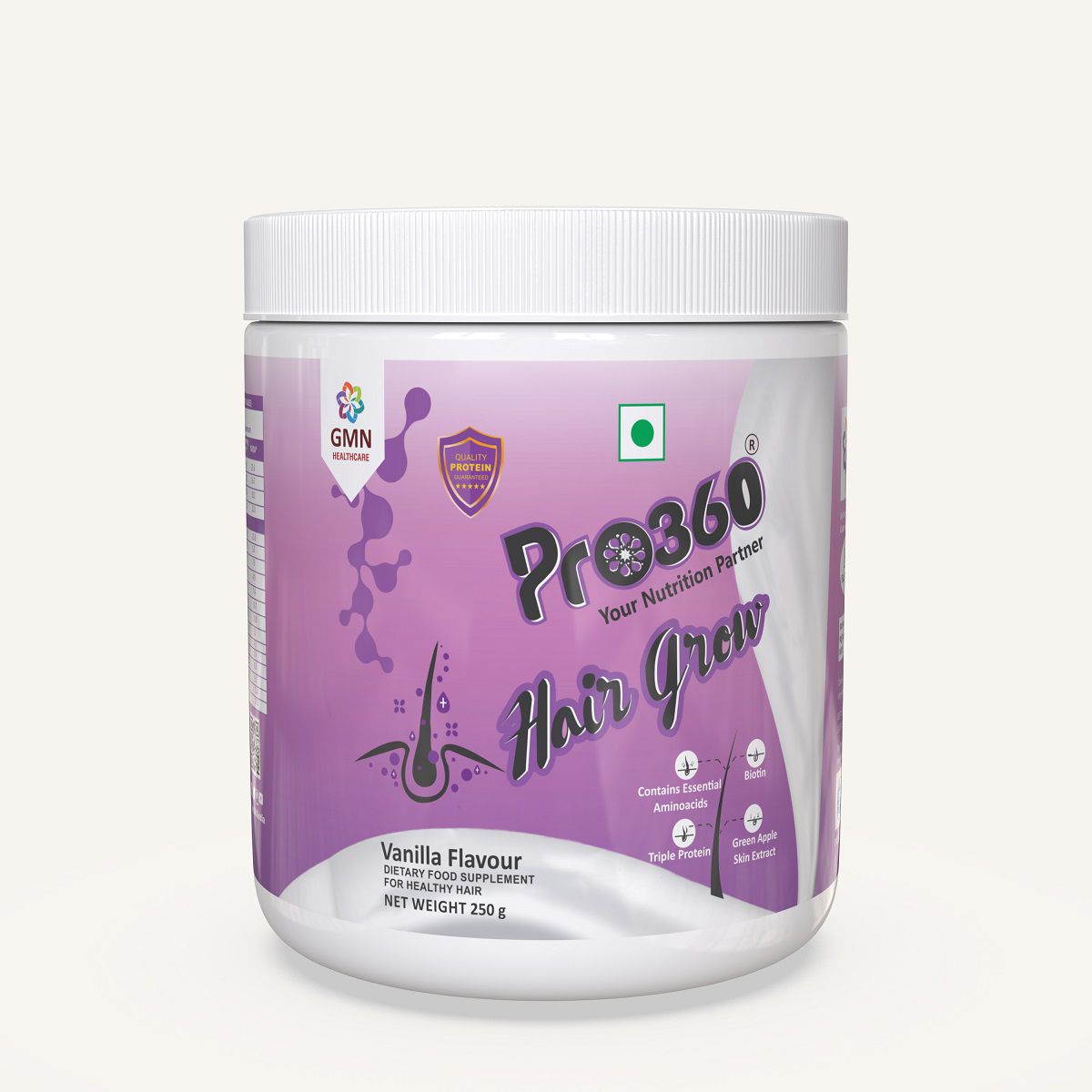     			PRO360 Hair Grow Protein Nutrition Drink Powder 250 gm Vanila