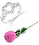 valentine day ring rose box proposal Heart  Ring for Women Girls Valentine Gift