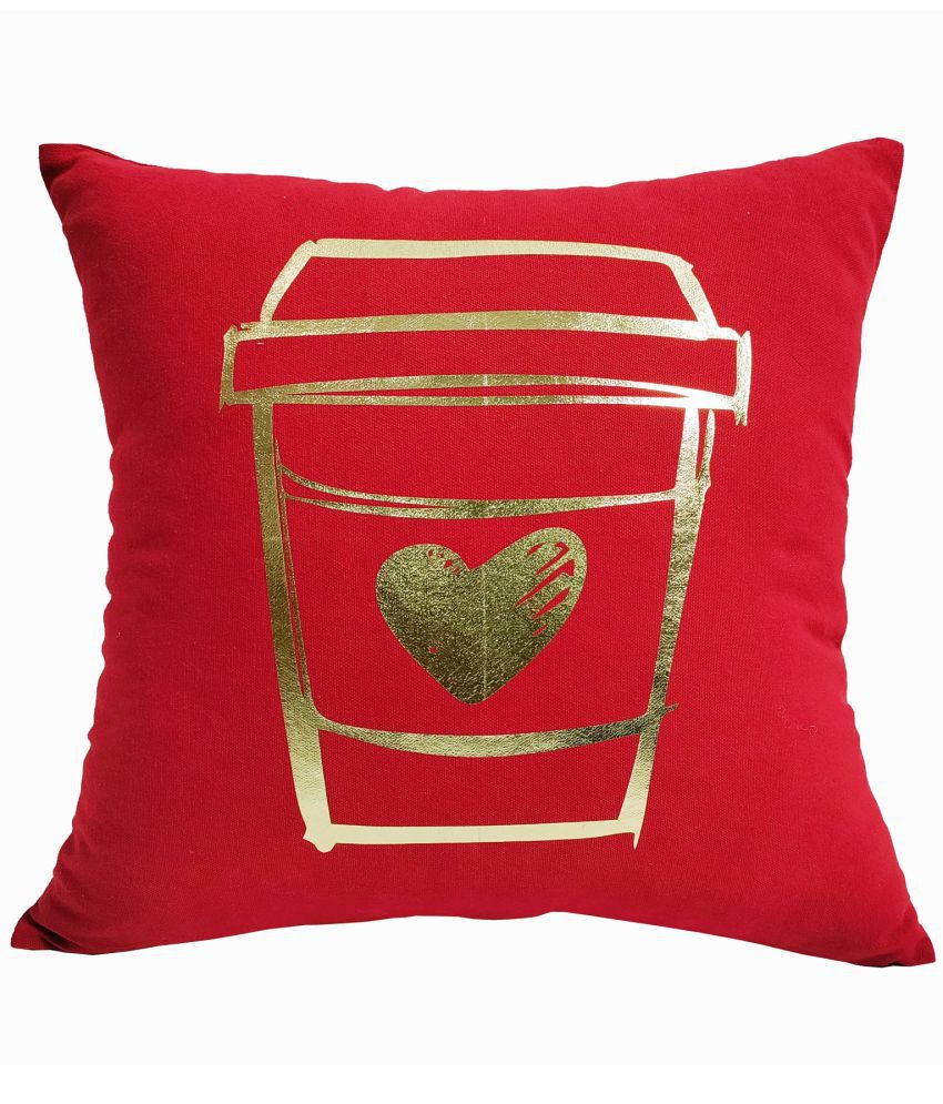     			NUEVOSGHAR Single Red Cotton Filled Cushion