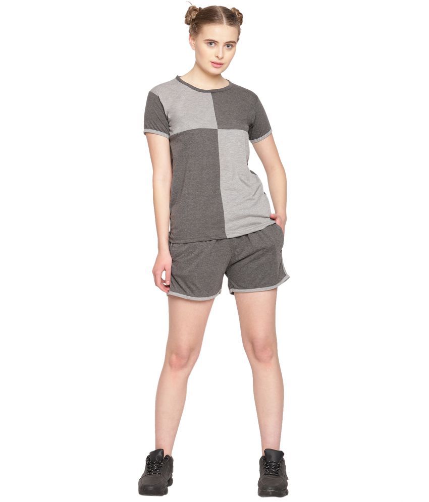     			Uzarus Cotton Nightsuit Sets - Grey Single