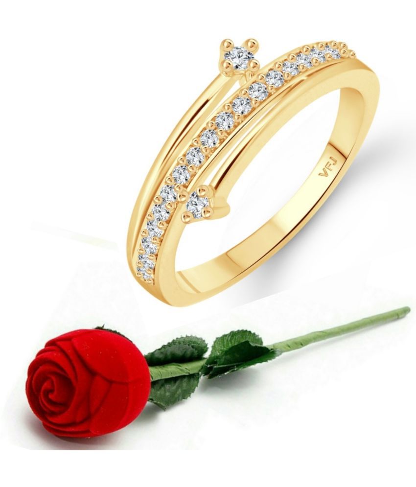     			valentine day ring rose box   Beauty Craft (CZ) Gold  Ring