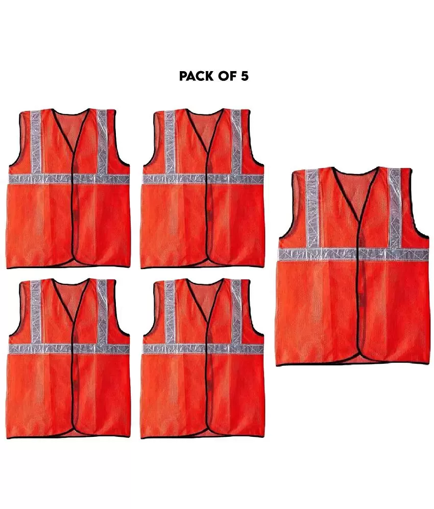 Buy LAXMI Safety Jacket Orange (Pack of 05) Safety Jacket Online