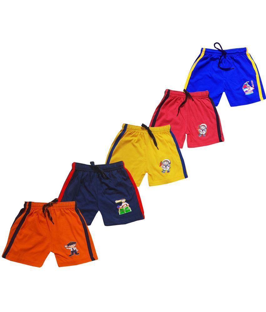     			Boy's Cotton Regular Shorts, Multicolour (Pack of 5)