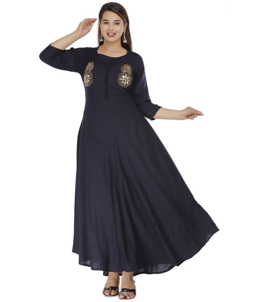     			JC4U Rayon Navy A- line Dress - Single