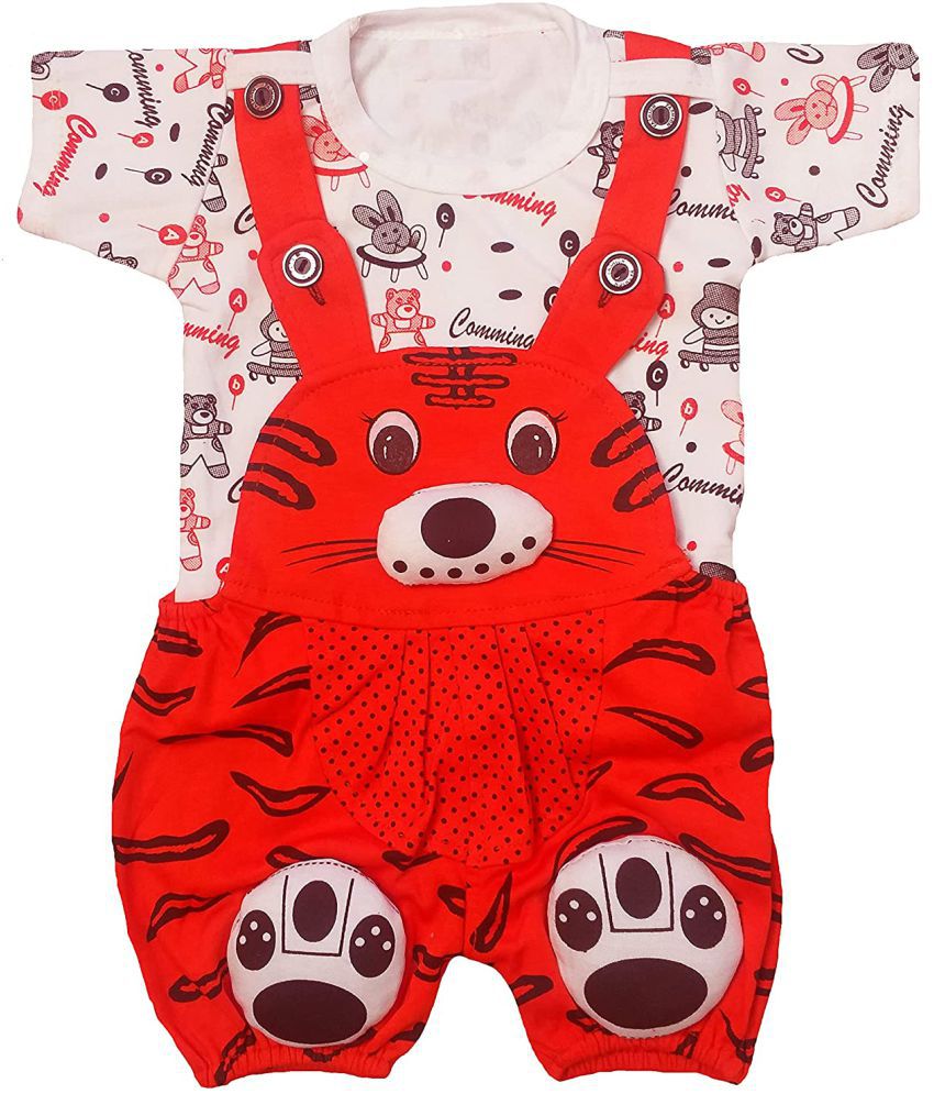     			little PANDA Baby Boys & Baby Girls Tiger Dungaree & T-Shirt Clothing Set