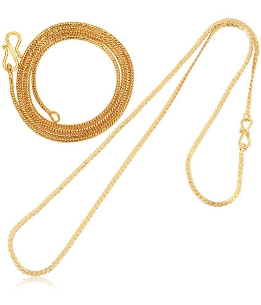     			AanyaCentric Combo of 2 Gold Plated 22inches Long Fashion Chain