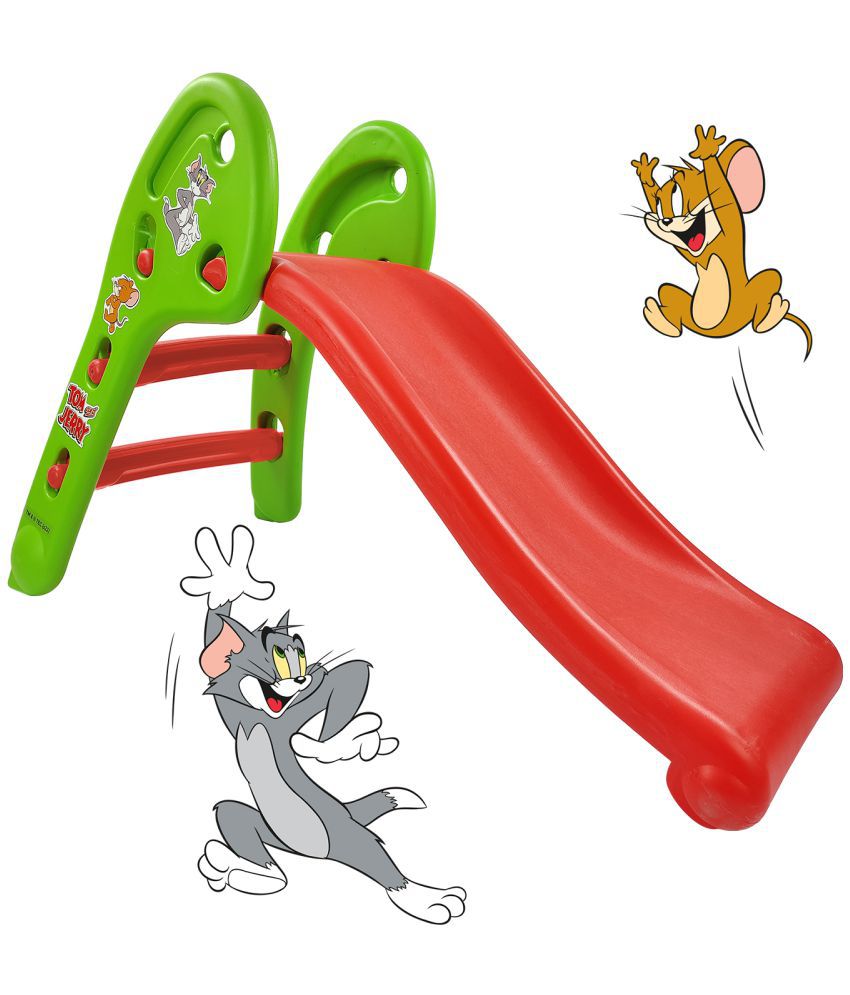 NHR Garden Slide for Kids - Foldable Slider with Tom & jerry Carton - Perfect Slides, Toys for Home, Indoor or Outdoor (1 to 5 Years, Blue)
